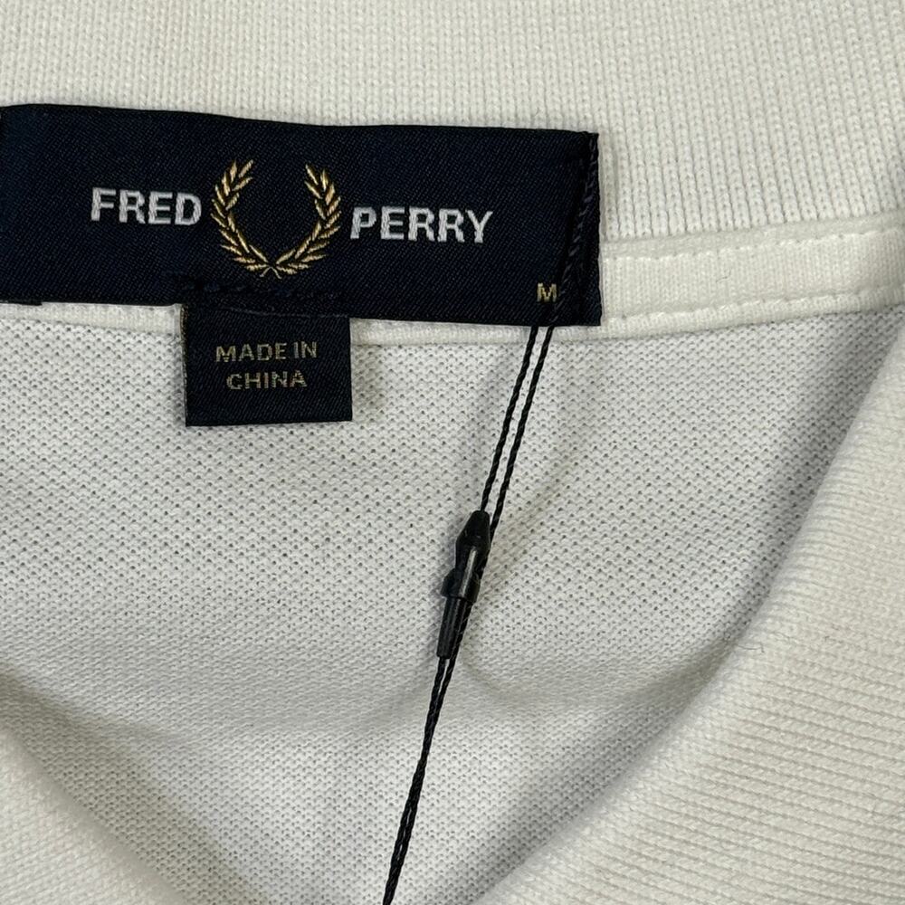 Fred Perry Short Sleeve Slim Fit Twin Tipped Polo Shirt, White Medium $110 - Picture 6 of 9